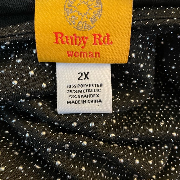 Ruby Road Womens Black/ Silver Top Size 2X - Picture 5 of 6